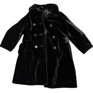 Vintage 70's Borgazia Fairmoor Plush Black Faux Fur Coat Women/ Unisex Size ??